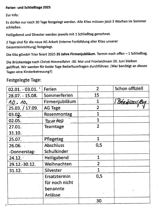 Ferienplan